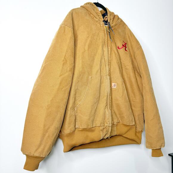 Carhartt Canvas Jacket Zip Hooded Lined Embroidered Alabama Football Size 2XL - Picture 3 of 8